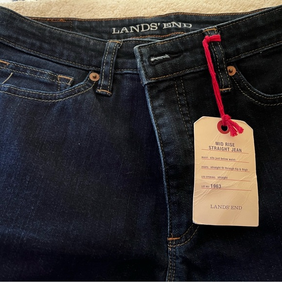 New - Lands End straight leg jeans. Size 6 tall - Picture 2 of 6